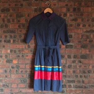 The Limited Navy Shirt Dress with Stripes. Size 4